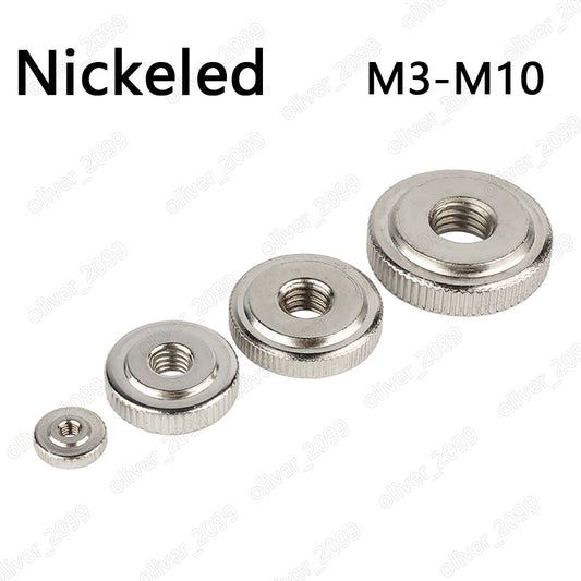 Nickeled Steel Knurled Nuts M3 M4 M5 M6 M8 M10