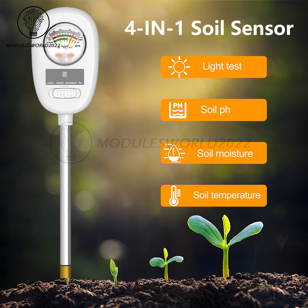 ya 26 4 in 1 Soil PH Meter Sunlight Fertility Hygrometer Rotatable Folding Soil Tester