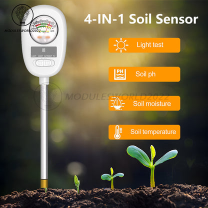 ya 26 4 in 1 Soil PH Meter Sunlight Fertility Hygrometer Rotatable Folding Soil Tester