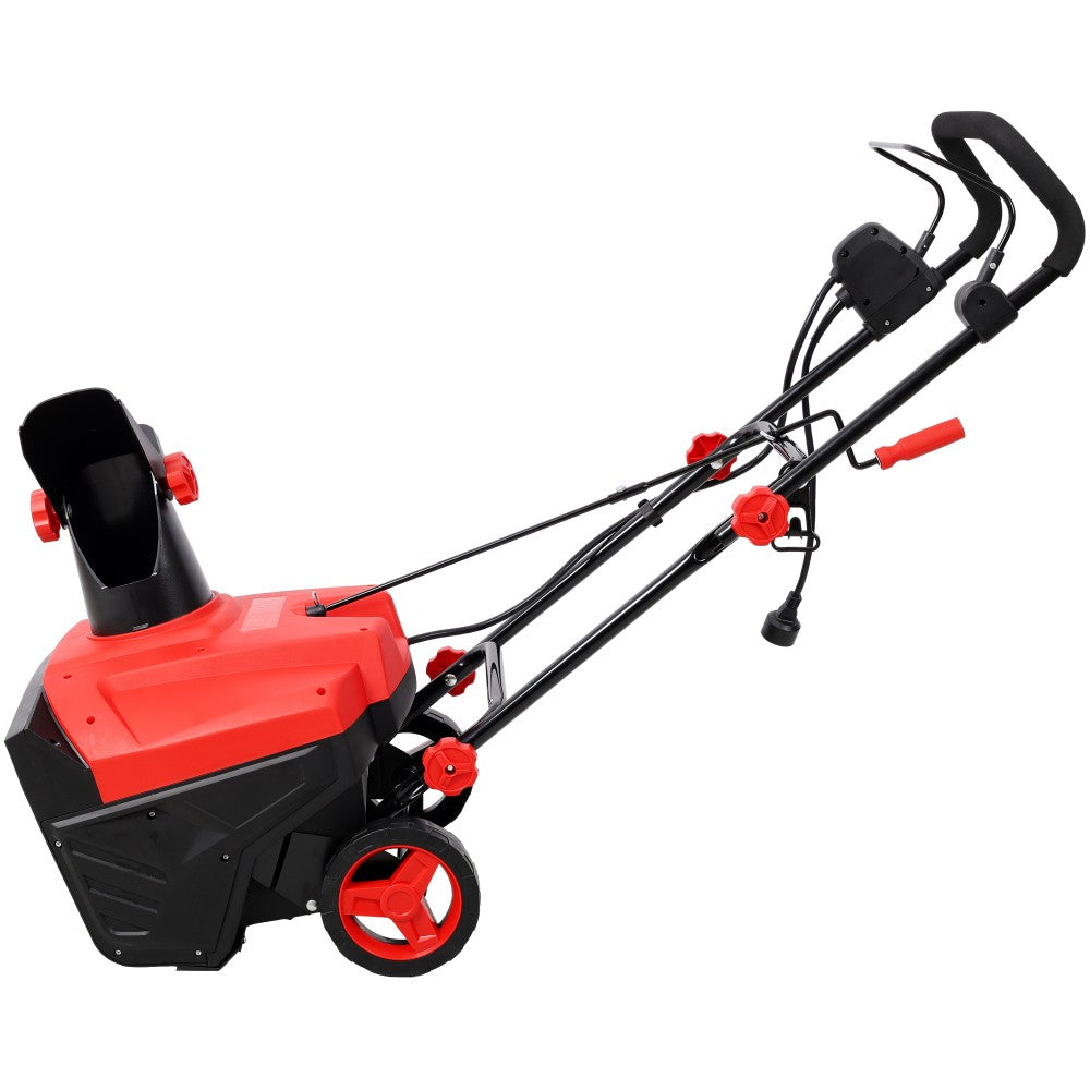 ya 28 Corded Electric 20in Snow Thrower w/LED Light, 15A 120V, 30ft Throw Distance Red