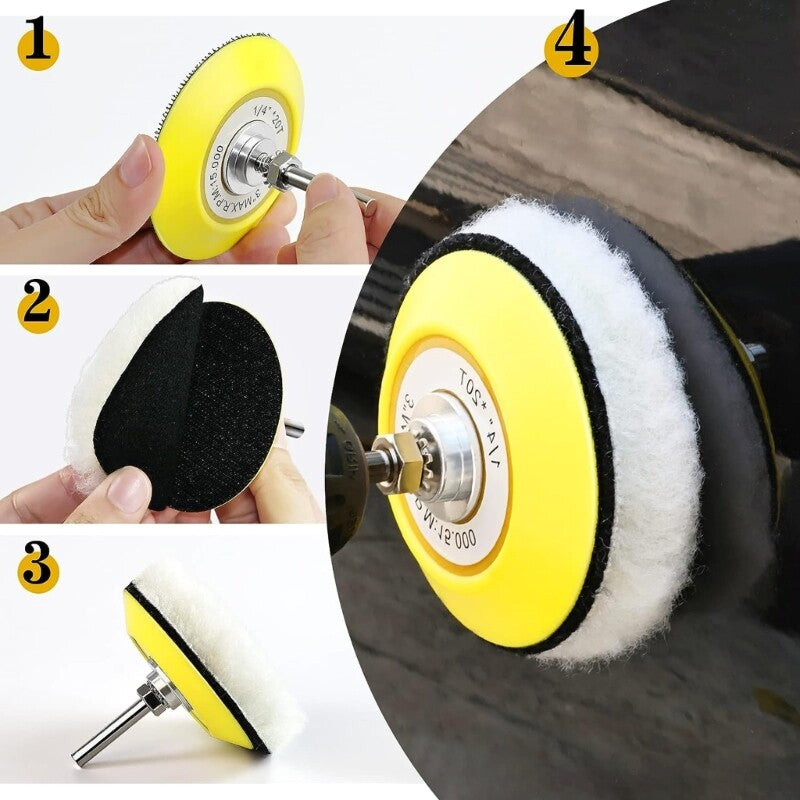 ya 14 42PCS Professio l 42pcs Car Headlight Polishing Set Waterproof Sanding Discs
