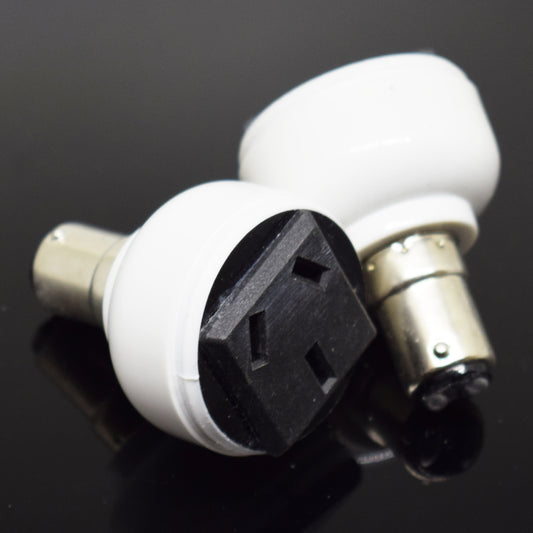 ya 14 10pcs BA15D Male to Int'l Standard 3 Prong Holes Female Socket Bulb Lamp Adapter