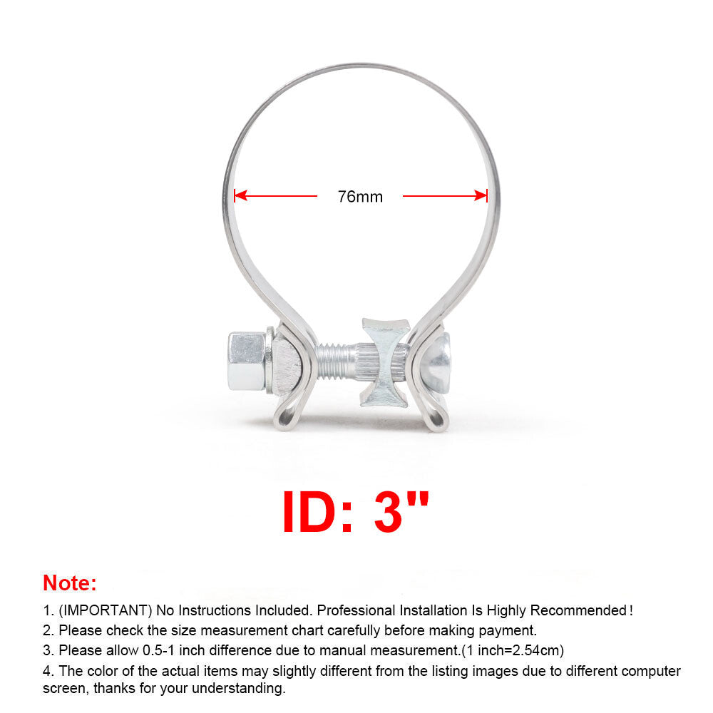 ya 1 6.30 2Pcs 3 3 Inch Stainless Steel T304 Narrow Band Clamps Buckle Type