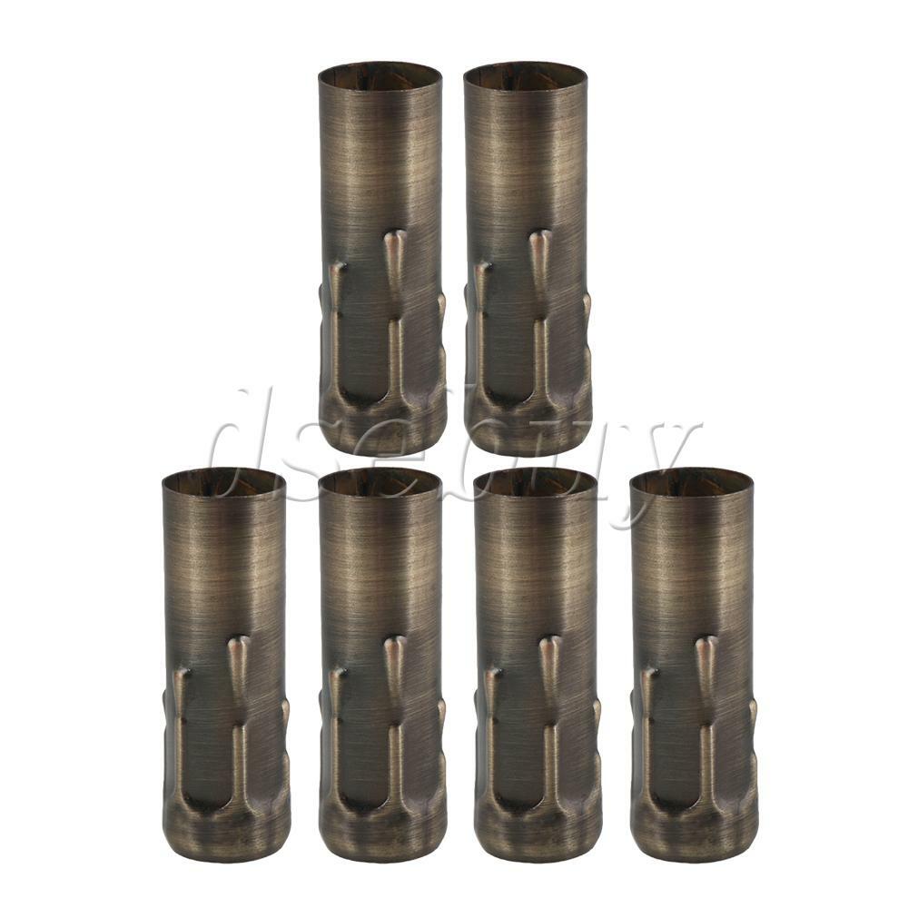 ya 14 6x Bronze Chandelier Candle Light Covers Sleeves Base E14 Socket 25mm Dia