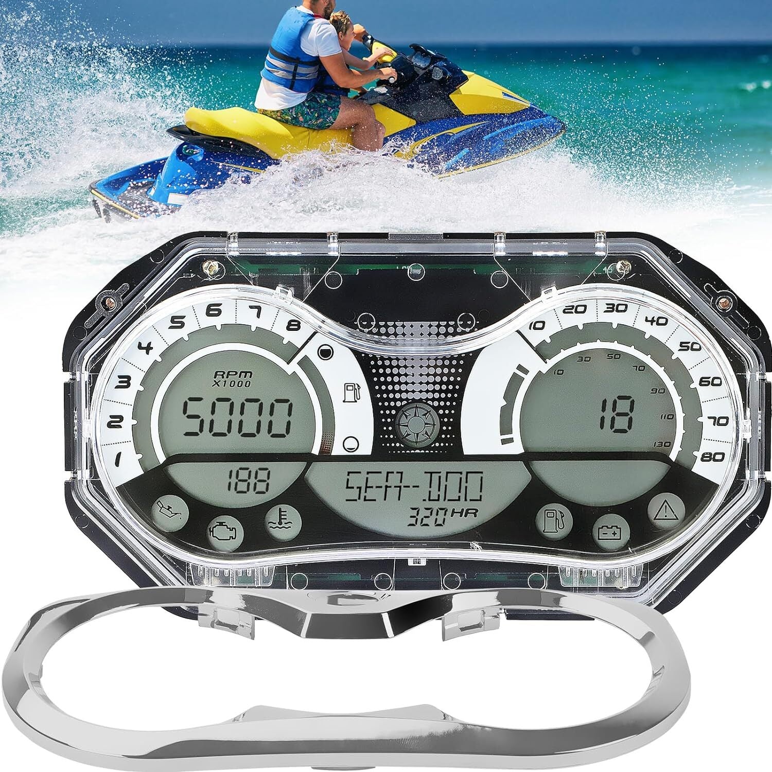 ya 2 7.15 For SeaDoo LCD BRP Speedometer Gauge Cluster 278002270 RXP X 255 RXT 215 WAKE