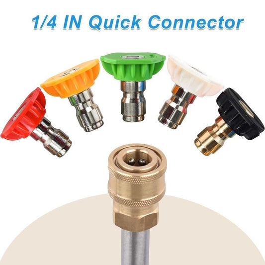 ya 28 5pcs Pressure Washer Spray Tips Nozzles High Power Kit Quick Connect 1/4 Set