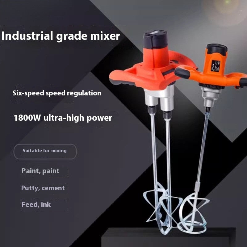 Handheld Paint and Mortar Mixer Corded Electric Twin Gear Concrete Mixer