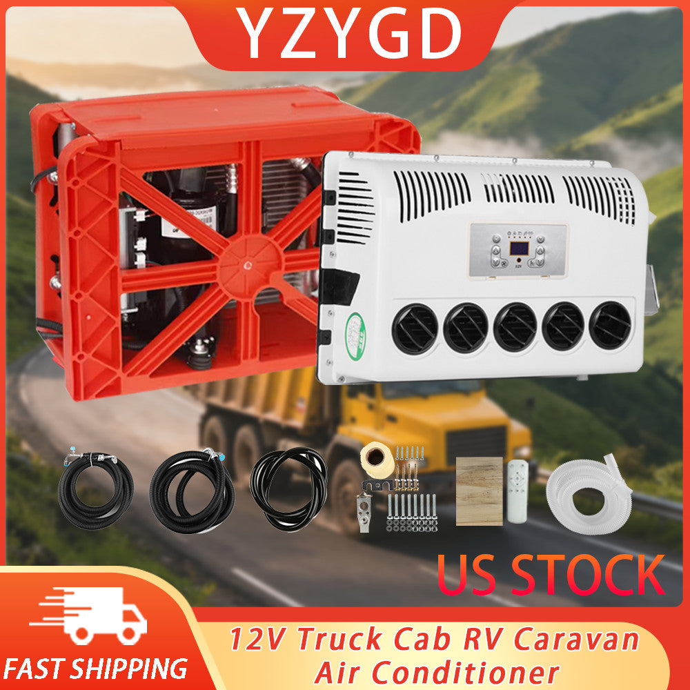ya 1 7.7 12V 10000BTU RV Caravan Bus Air Conditioner For Engineering Car Truck Split A/C