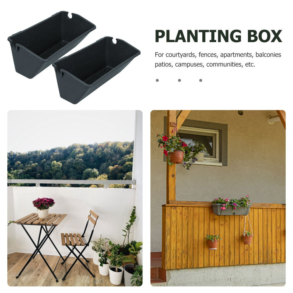 ya 14 2PCS balcony plant hanger Railing Planter Fence Rail Pot Garden Hanging Planter