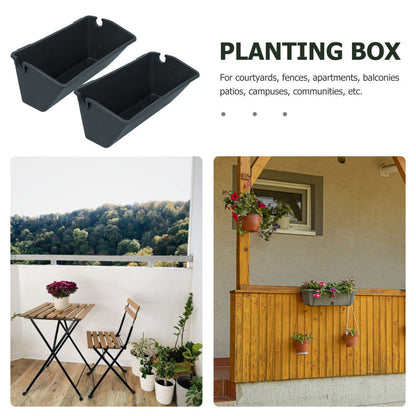 ya 14 2PCS balcony plant hanger Railing Planter Fence Rail Pot Garden Hanging Planter