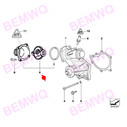ya 11 10.28 Engine coolant thermostat 11531436386, suitable for 00-06 E53 X5 540i 740iL