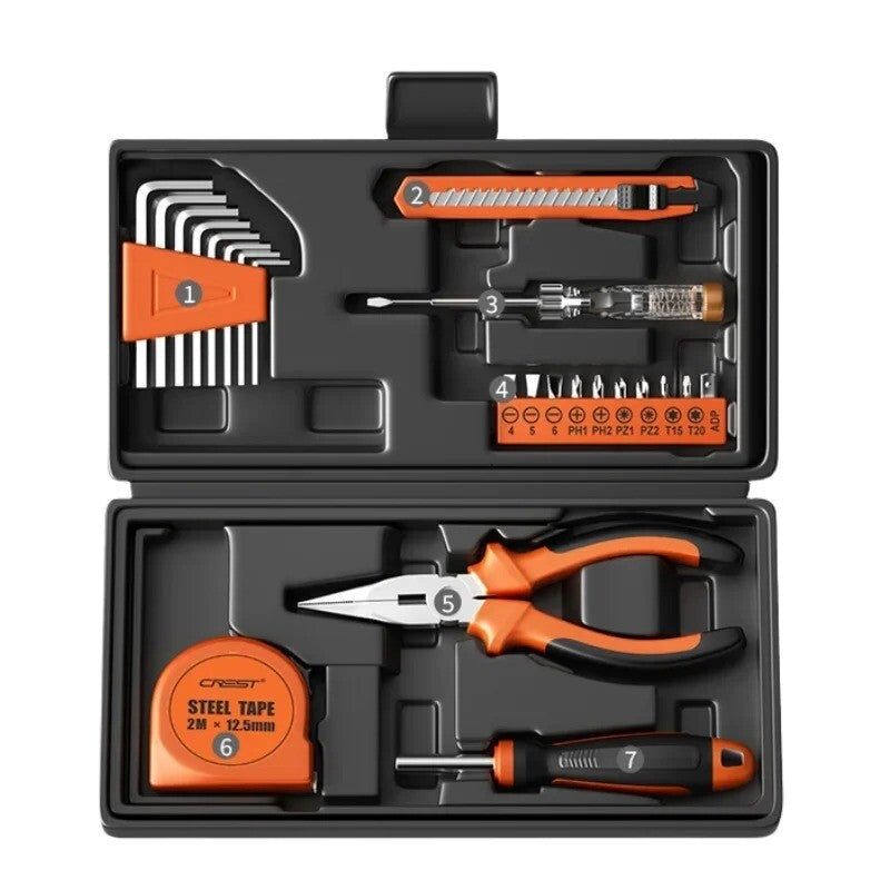 ya 26 Complete Tools Set Kit Professio l Hand Toolbox General Household Work Tool Box