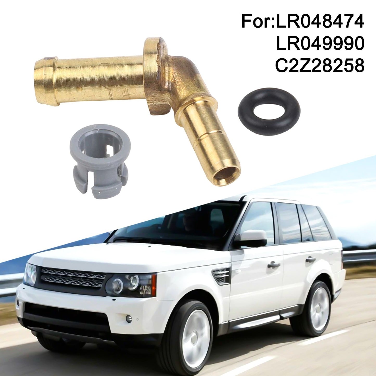 ya 4 6.17 Thermostat Water Outlet Tube Connector Kit for Range for Rover LR Sport Discovery 4