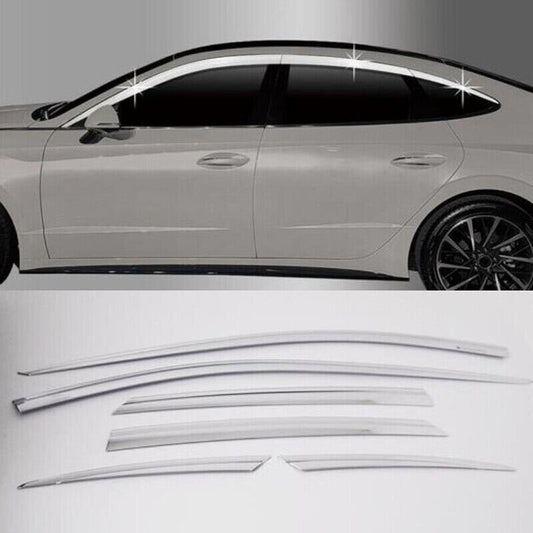 ya 4 6.17 2020-2021 for Hyundai Sonata Chrome Window Visor Vent Shades Sun Rain Guard 6X
