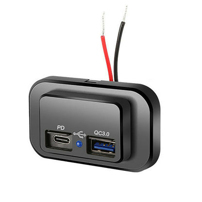 ya 5 8.7 PD Type C USB Port Car Fast for Charger Waterproof Socket Power Outlet Panel Mount