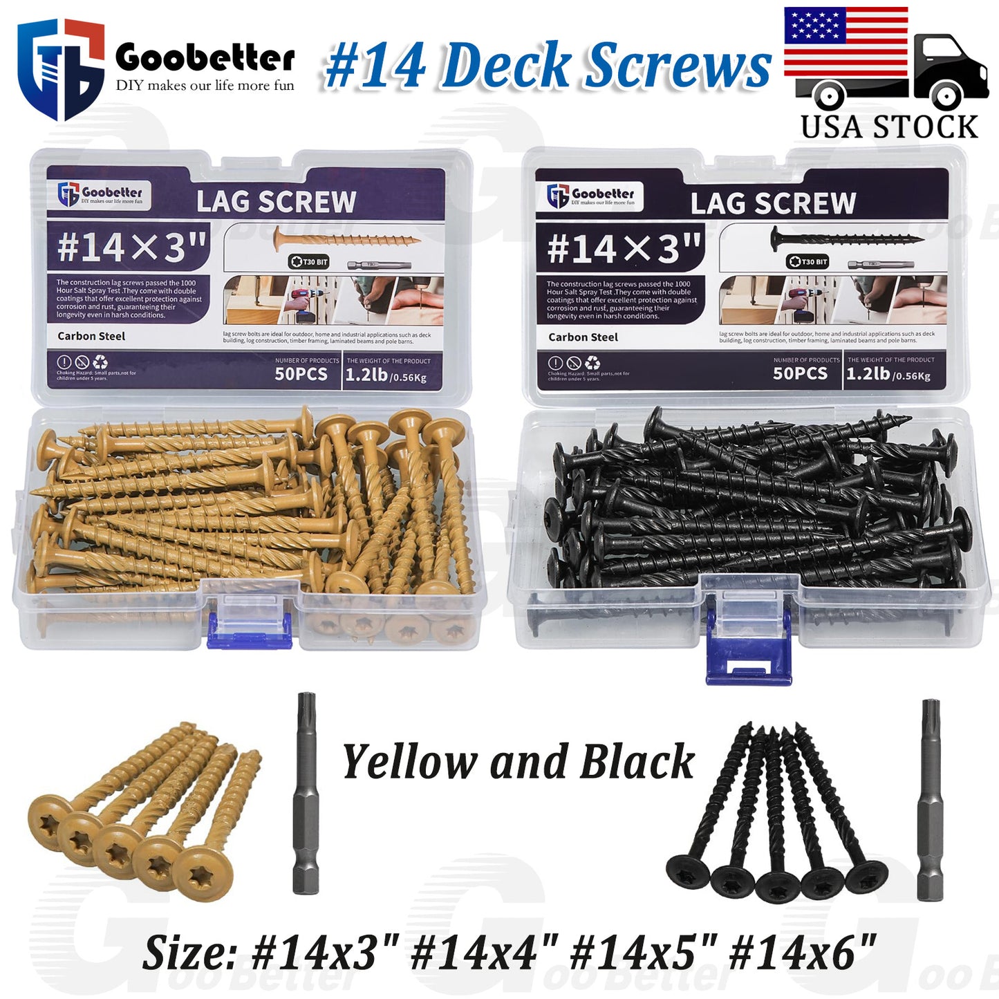 Wood Screws Deck Screws Star Drive Flat Head Various Sizes #14x3  #14x4  #14x5