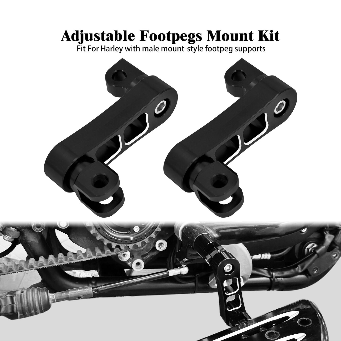 ya 11 6.8 CNC Aluminum Foot Pegs Male Mount Extensions for Harley Touring Dyna Sportster