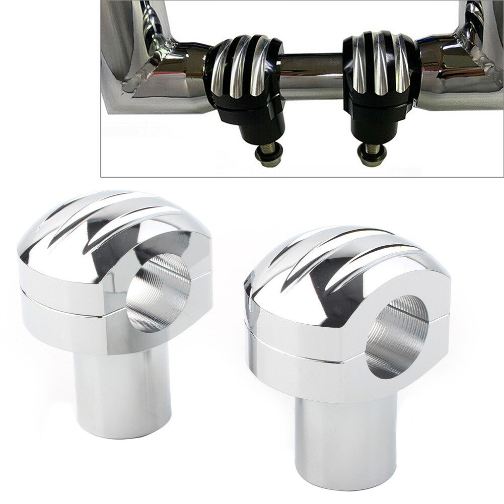 ya 5 8.7 1 Handlebar Riser Clamp Fit for Harley Touring Dyna Sportster XL Softail Chrome