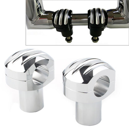 ya 5 8.7 1 Handlebar Riser Clamp Fit for Harley Touring Dyna Sportster XL Softail Chrome