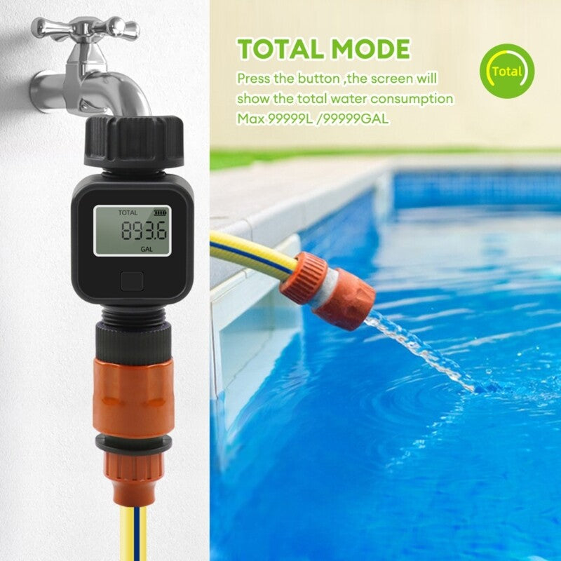 ya 14 Digital Water Meter 3/4 Thread Tap Connector Water Consumption Measurement