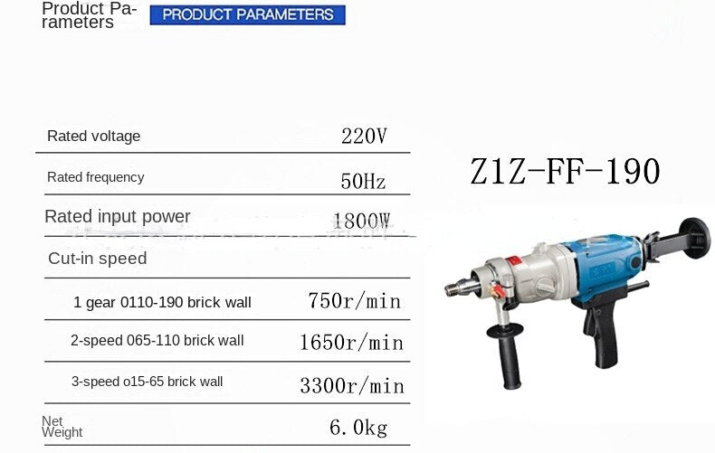 New Diamond Drilling Machine Water Drilling Machine Concrete Core Electric Drill