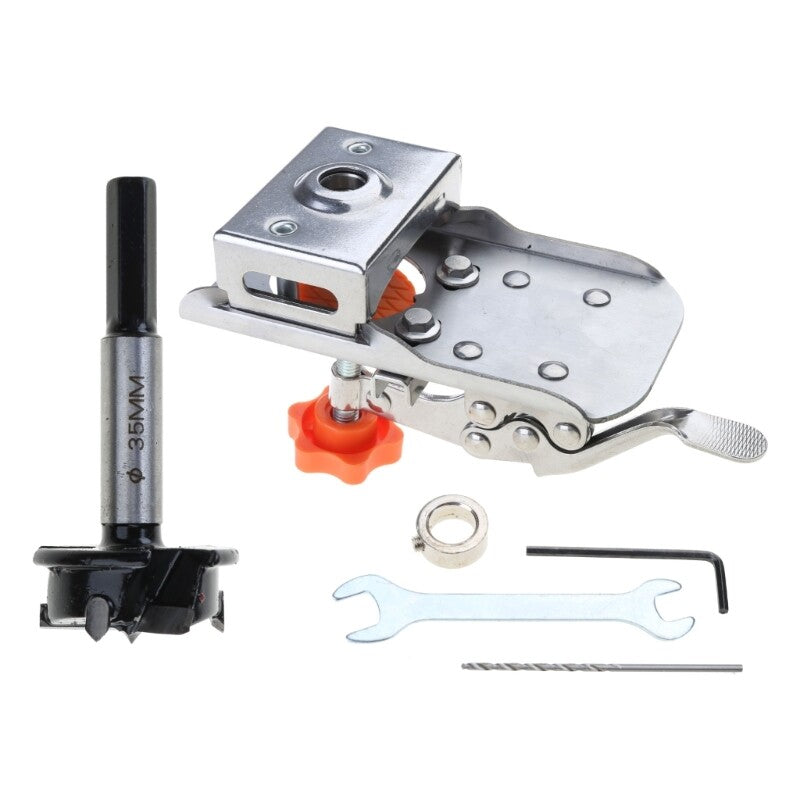 ya 25 Woodworking 35mm Hinge Boring Jig Aid with 3Blade Hole Locator Opener