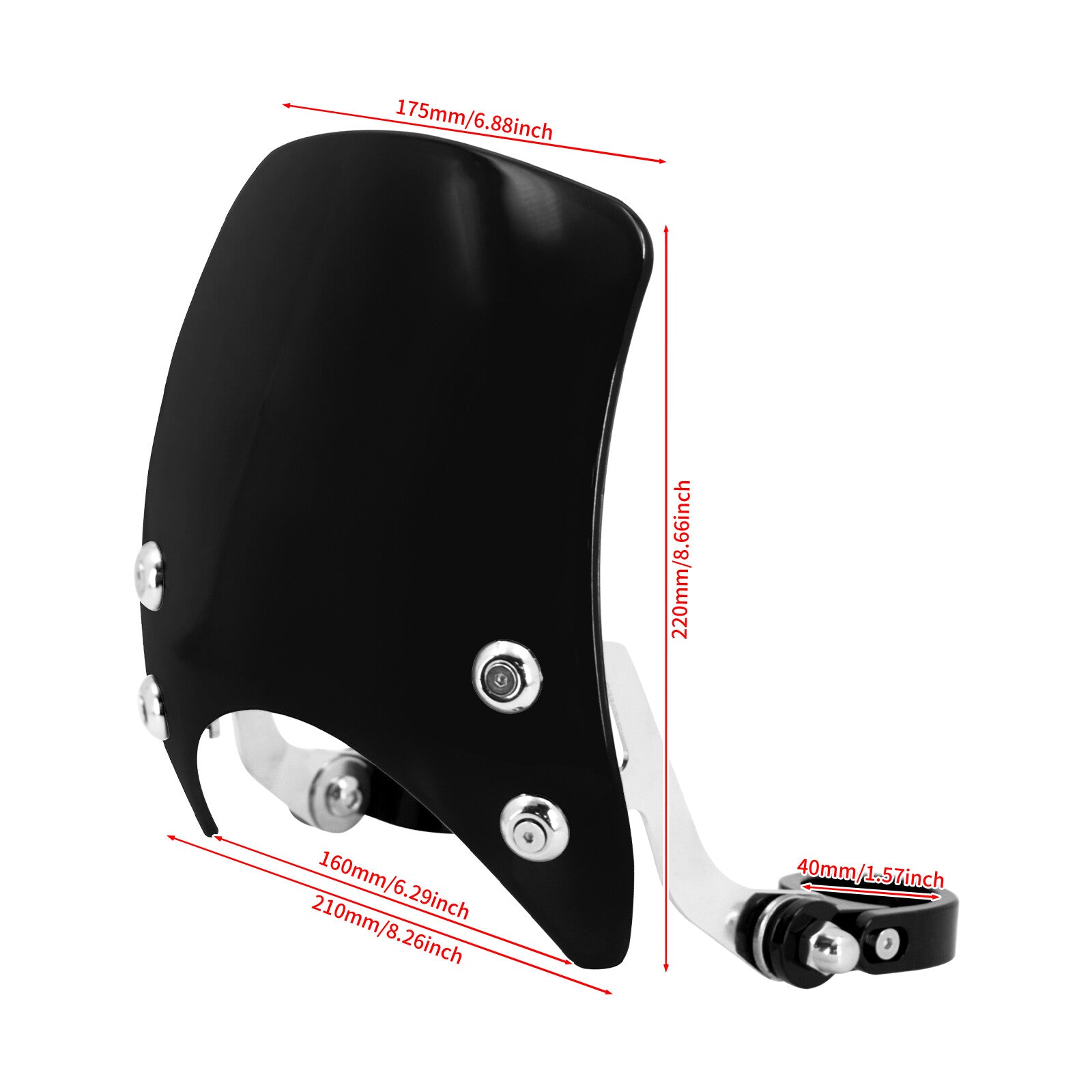 ya 5 8.7 39mm Windshield Black Windscreen Fit for Harley Sportster XL 883 1200 2004-2022
