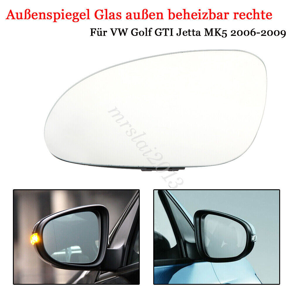 ya 3 6.25.2 Right Passenger Side Wing Heated Mirror Glass for VW for Golf for Jetta for Passat MK5 B6