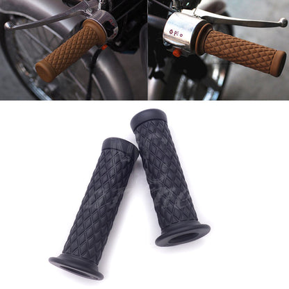 ya 5 8.7 New 7/8 Black Vintage Rubber Handlebar Hand Grip For Bobber Cafe Racer Custom