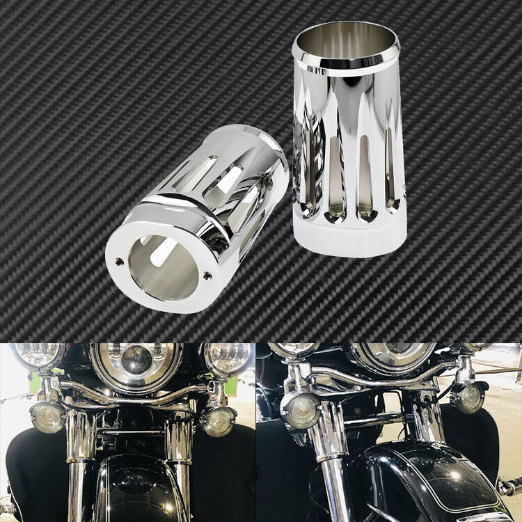 ya 7 6.11 CNC Chrome Fork Boot Slider Cover Fit for Harley Touring Glide FLHX 1984-2022