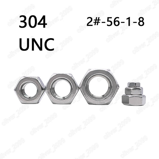 304 Stainless Steel DIN934 Hexagon Nuts Hex Nuts 2# 4# 6# 8# 10# 12# 1/4 3/8 1