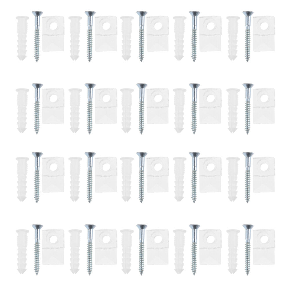 ya 25 20 Sets of Wall Mirror Holder Clips Kit Clear Mirror Hangers Mirror Hanging Kit