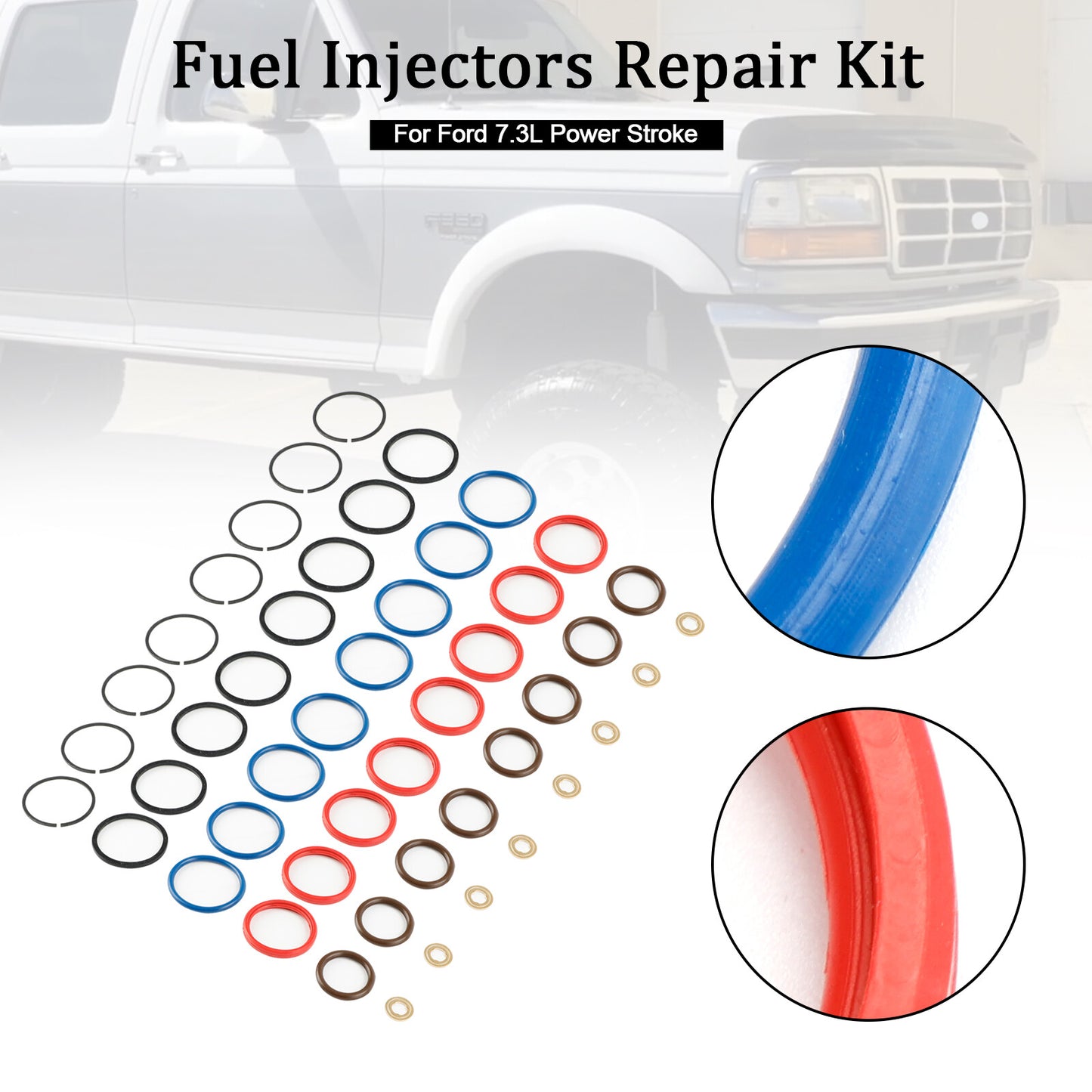 ya 1 8.5.2 8PCS Fuel Injector Repair Kit XC3Z9229AB for 7.3L Power Stroke CM5010
