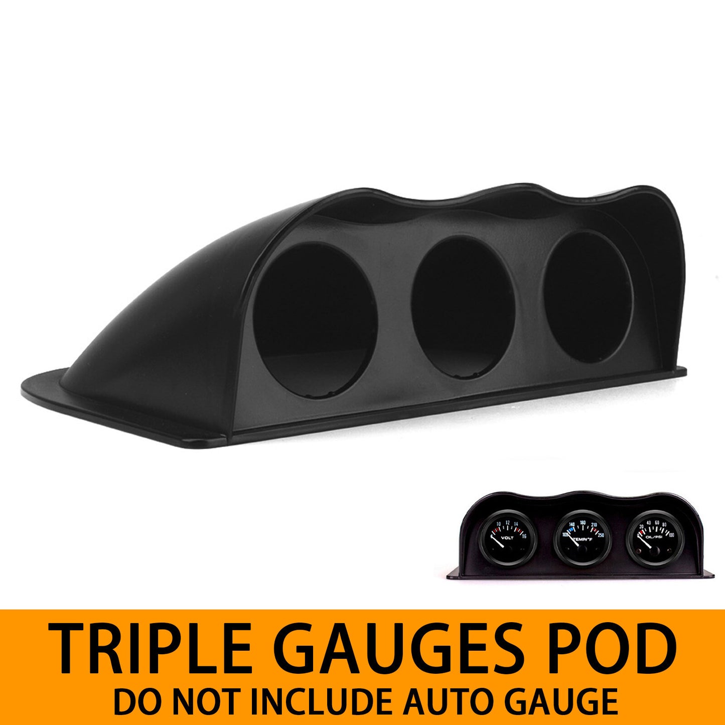 ya 5 8.7 2'' 52mm Car Triple Dash Gauge Meter Pod 3 Hole Dashboard Mount Holder Pod Black
