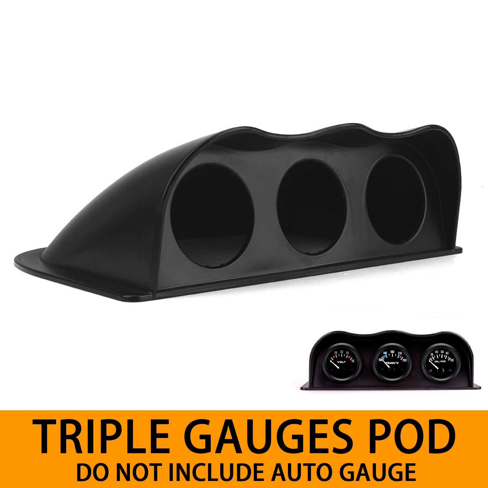 ya 5 8.7 2'' 52mm Car Triple Dash Gauge Meter Pod 3 Hole Dashboard Mount Holder Pod Black