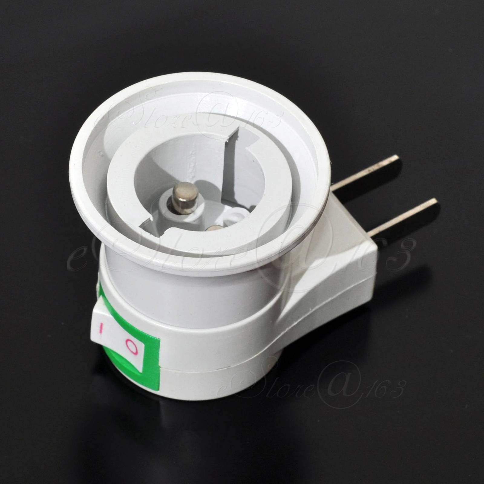 ya 14 2x Rotateable 2Pins US/AU B22 Bayonet Base LED Bulb Lamp Holder With Switch