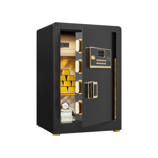 ya 28 Black Solid Alloy Steel Safe - Electronic Keypad,Spare Key,Smart Alert/Mute Mode