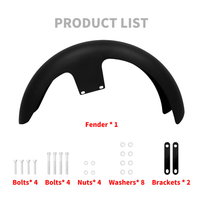 ya 5 8.7 Matte Black 21 Wrap Front Fender for Harley Custom Baggers Electra Road Glide