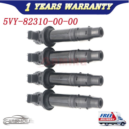 ya 5 8.7 4PCS 5VY-82310-00-00 New Ignition Coil for Yamaha FZ1 V-MAX 1700 YZF-R1 YZF-R6