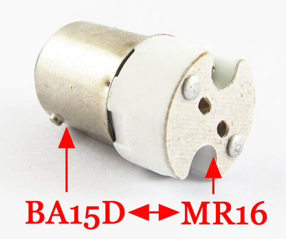ya 14 50pcs BA15D Male to MR16 Female Socket Base LED Halogen Light Bulb Lamp Adapter