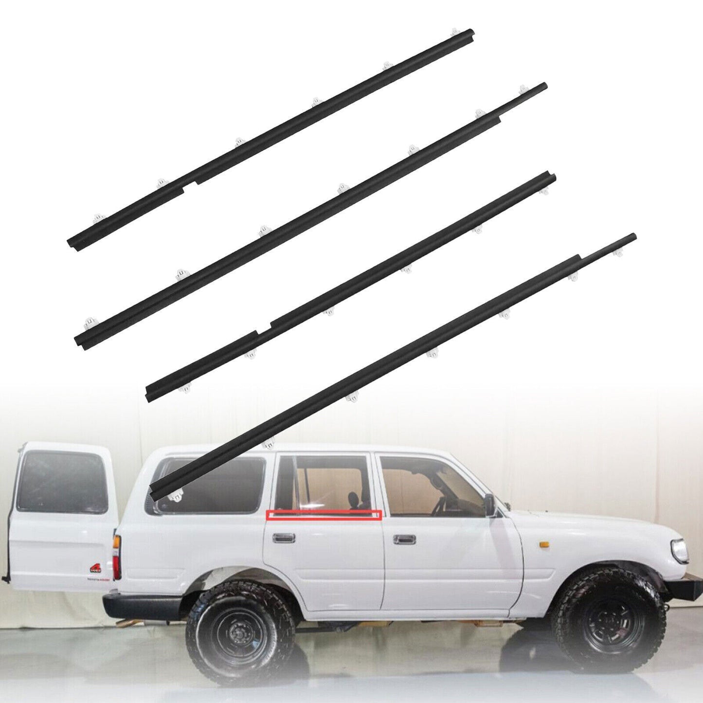 ya 5 8.7 4P Window Glass Sealing Door Belt Strip for Toyota for Land Cruiser FZJ80 FJ80 1990-97