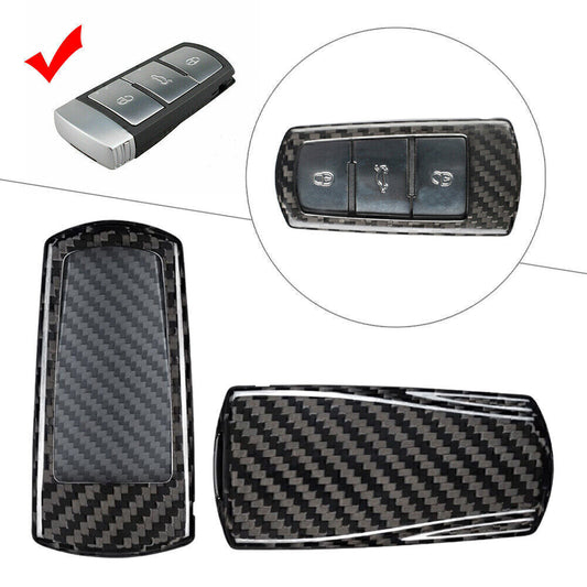 ya 10 5.28 Carbon Fiber Black Keyless Fob for Smart Key Case Cover for 2009-12 for VW CC for Passat B6