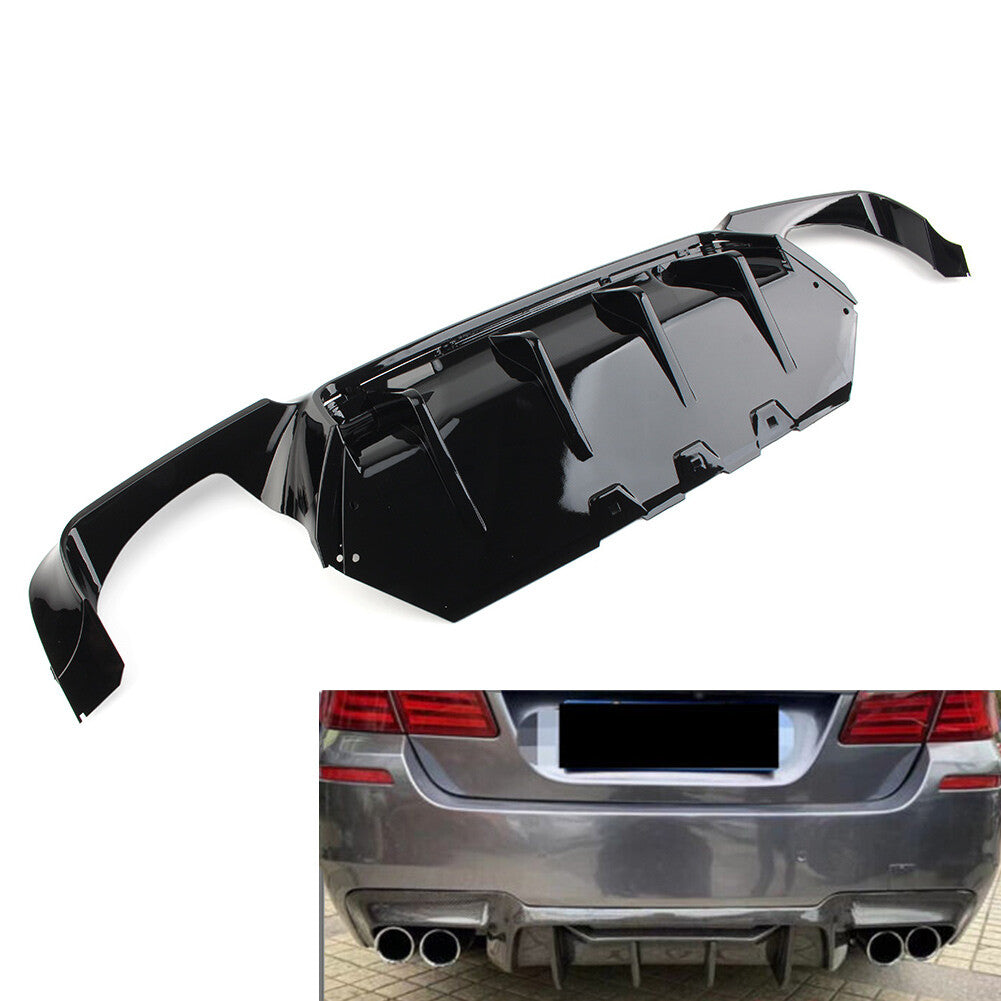 ya 3 6.23 Rear Bumper Diffuser Quad s for BMW F10 M5 2011-2016 Gloss Black cl
