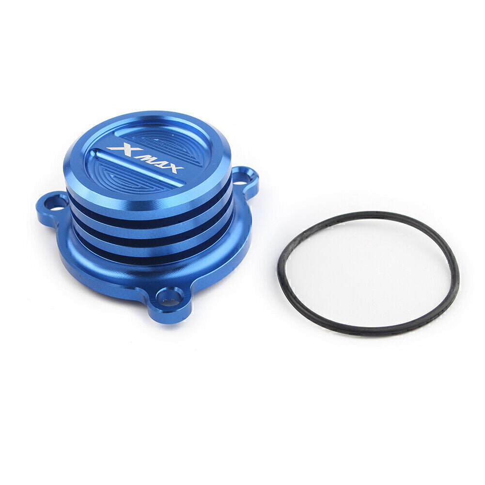 ya 7 6.11 CNC Engine Oil Filter Cap Cover Fit for Yamaha XMAX 250 ABS 300 400 2018 Blue