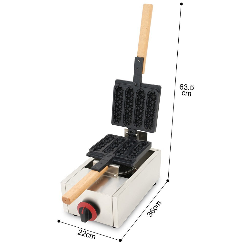 ya 25 New Commercial Non-stick LPG Lolly Waffle Maker Baking Machine 4pcs/time