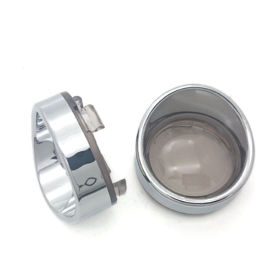 ya 5 8.7 Chrome Turn Signal Light Indicator Smoke Visor Lens for Harley Sportster 2000-UP