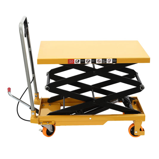 Manual hydraulic lifting platform car mobile electric lift small lifter trolley