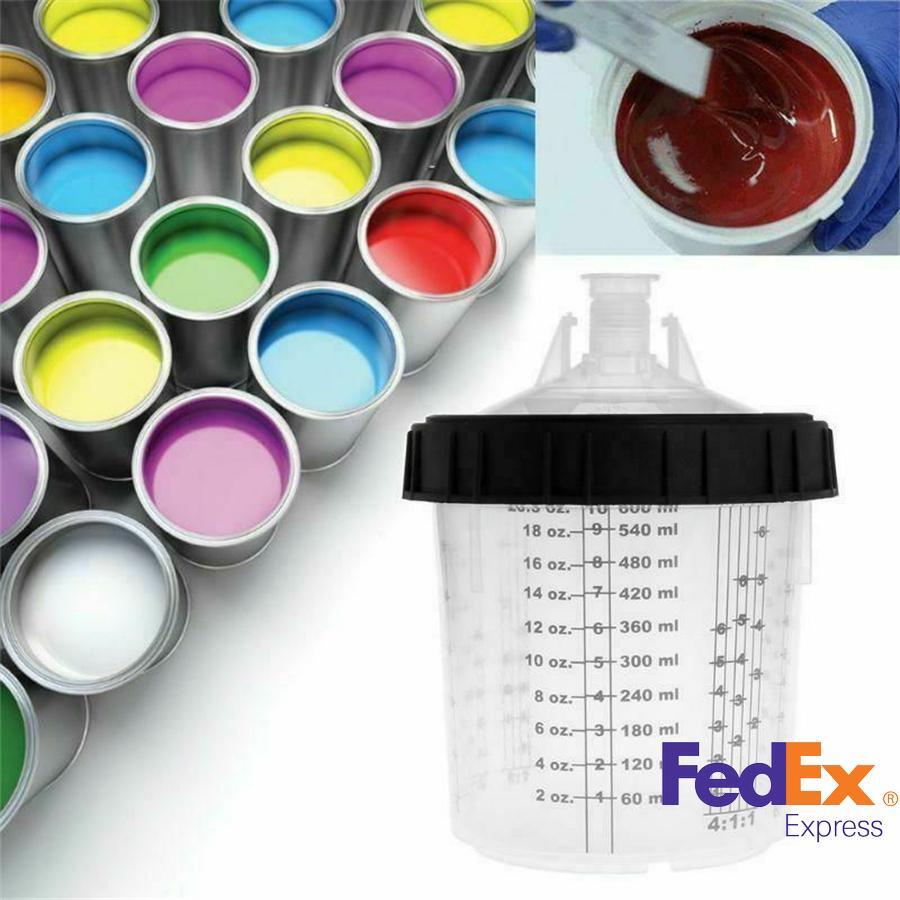 ya 5 8.7 1¡Á Inner Cup Lids 600ml Spray Gun Tool Plastic Paint Mixing Cup Kit With Adapter