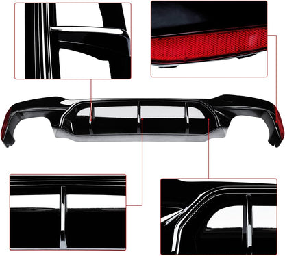 ya 10 10.28 Gloss Black Rear Diffuser Bumper For G30 G31 G38 5 M Sport 2017-2023 n