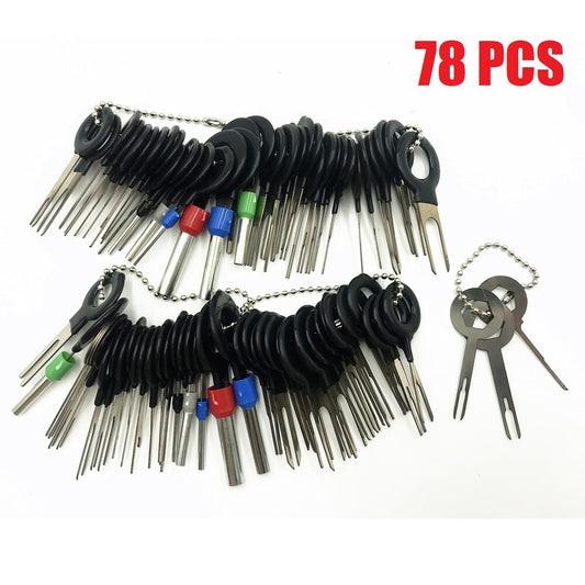 ya 3 6.24 78Pcs Wire Terminal Removal Tool Car Electrical Wiring Crimp Connector Pin Kit